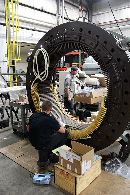 Large motor repair - rewind